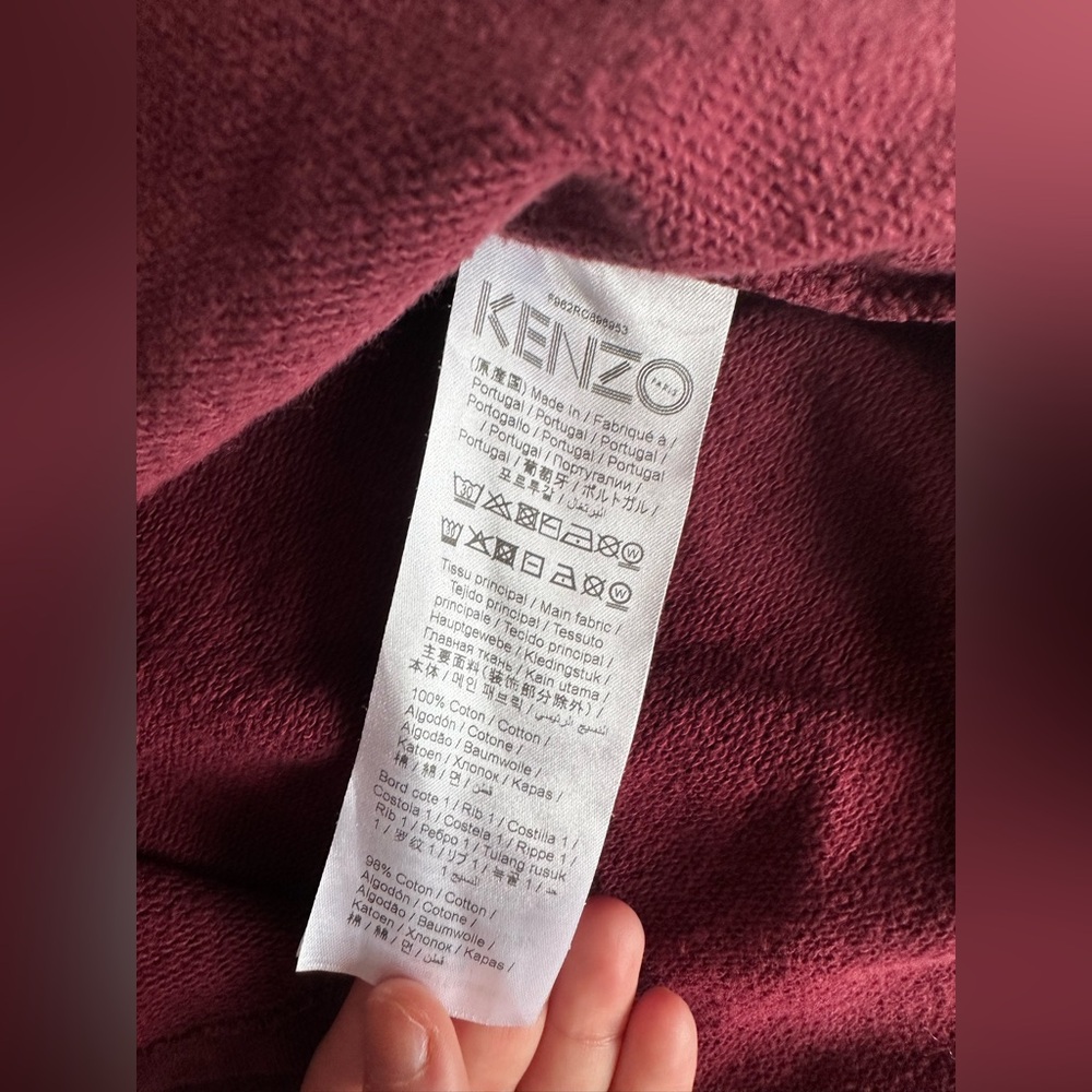 Kenzo Paris Burgundy Logo Sweatshirt Dress – Size M – Embroidered Back Graphic – - Picture 9 of 10